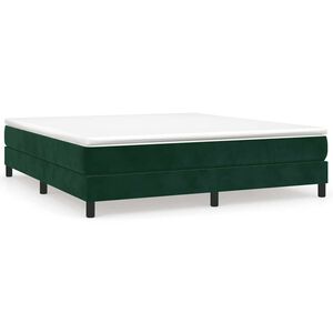 vidaXL Boxspring bed 160x200 cm fluweel donkergroen