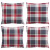 vidaXL Bankkussens 4 stuks Rood Geruit Patroon 60x60 cm Stof