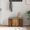 vidaXL Halbank met kussen met opslag Oudhout 80 x 46 x 46 cm