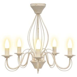 vidaXL Kroonluchter E14 Metaal Antiek wit &Oslash; 52 x 47 cm
