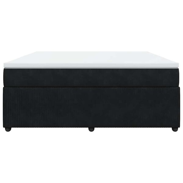 vidaXL Boxspring met matras fluweel zwart 180x200 cm