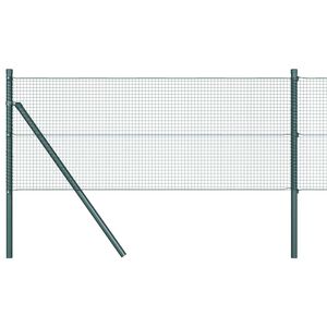 vidaXL gelast draadhek met grondbevestiging 100 x 0,6 m Groen Mesh