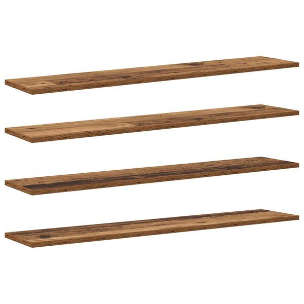 vidaXL Boekenplank Bord 4 pcs Bruin 100 x 20 x 1,5 cm Bewerkt hout