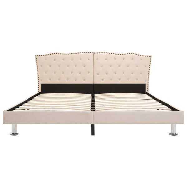vidaXL Bed met matras stof beige 180x200 cm