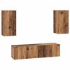 vidaXL Tv-meubelset Wandgemonteerd 4 pcs Oud Hout Bewerkt hout