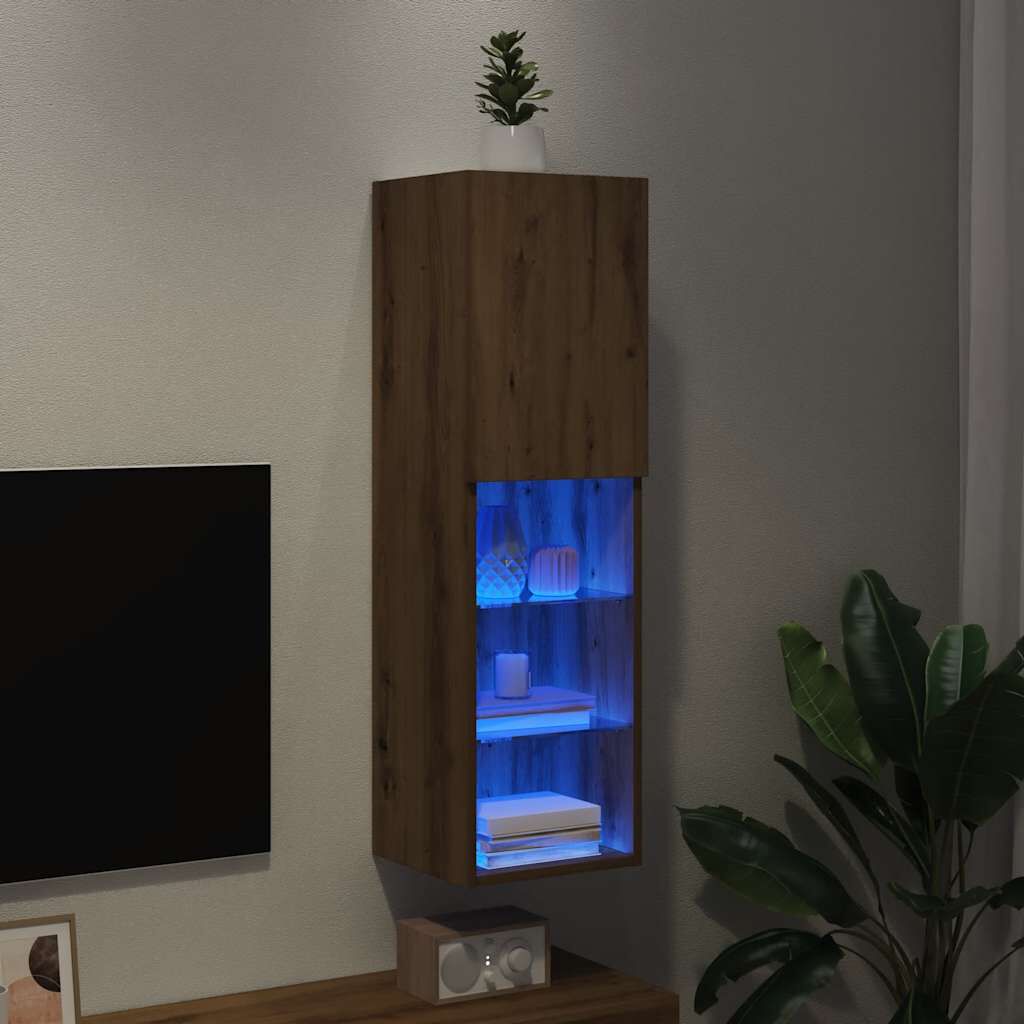 VidaXL Tv-meubel met LED-verlichting 40,5x30x102 cm sonoma eikenkleur