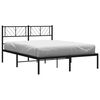 vidaXL Bedframe met hoofdbord metaal zwart 140x200 cm