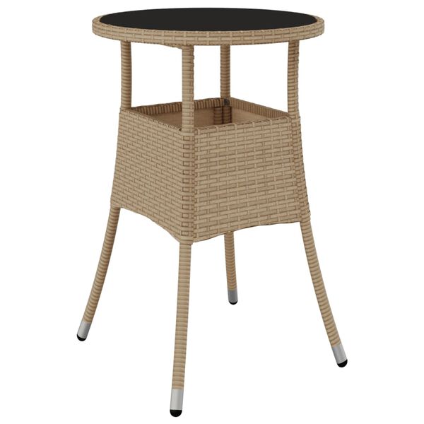 vidaXL 5-delige Tuinset met kussens poly rattan en glas beige