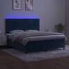 vidaXL Boxspring met matras en LED fluweel donkerblauw 160x200 cm