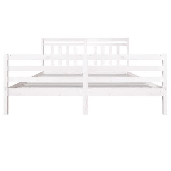 vidaXL Bedframe massief hout wit 180x200 cm