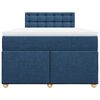 vidaXL Boxspring met matras stof blauw 120x200 cm