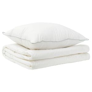 vidaXL Dekbed en Kussen Set 2 st 137x200 cm Zomer 140 GSM Wol Wit