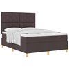 vidaXL Boxspringbed met hoofdeinde Donkerbruin 160 x 200 cm Stof