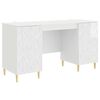 vidaXL Bureau Hoogglans Wit 142,5 x 50 x 75 cm Bewerkt hout