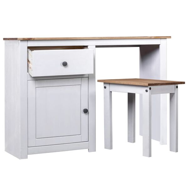 vidaXL 2-delige Kaptafelset Panama Range massief grenenhout wit