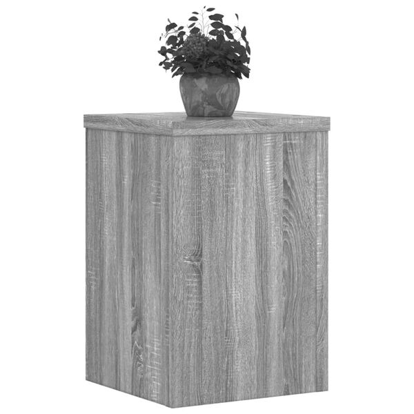 vidaXL Plantenstandaards 2 st 20x20x30 cm bewerkt hout grijs sonoma