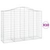 vidaXL Schanskorven 10 st gewelfd 200x50x140/160 cm ijzer