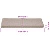 vidaXL Trapmatten 30 st 65x21x4 cm Taupe Rechthoekige Rand