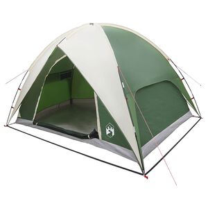 vidaXL Camping Tent met Regenhoes Waterdicht Koepel Groen 4-persoons