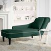vidaXL Chaise longue met kussen&rechterarmleuning fluweel donkergroen