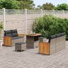 vidaXL Tuinbankenset 8 pcs Grijs Poly Riet en Poedercoated Staal