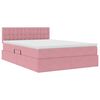 vidaXL Opbergbed met LED met matras met LED Roze 140 x 190 cm Fluweel