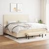 vidaXL Boxspring met matras stof cr&egrave;mekleurig 200x200 cm