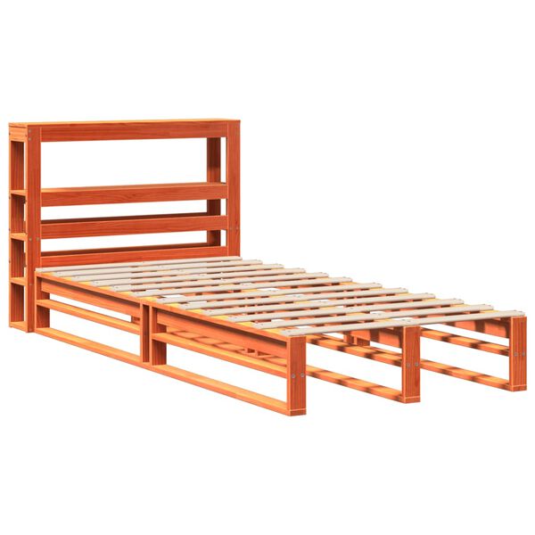 vidaXL Bedframe zonder matras massief grenenhout wasbruin 100x200 cm