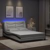vidaXL Bedframe met LED zonder matras "Hvar" wit en zwart 140x190 cm