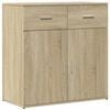 vidaXL Dressoirs 2 st 79x38x80 cm bewerkt hout sonoma eikenkleurig