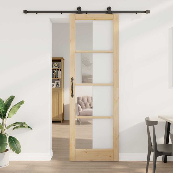 vidaXL Schuifdeur ORKDAL Natuurlijk en Zwart 78 x 232 cm