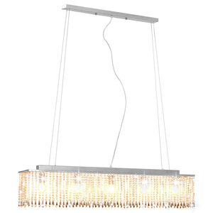 vidaXL Plafondlamp met kristallen kralen 104 cm zilverkleurig
