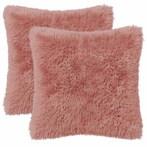 vidaXL Kussensloop 2 pcs HEERLEN Roze 30 x 30 cm PV Fleece