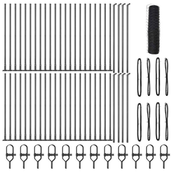 vidaXL Afrasteringspaal Grijs 100 x 0,5 m (36 mm gaas) Staal en PVC
