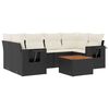 vidaXL 7-delige Loungeset met kussens poly rattan zwart