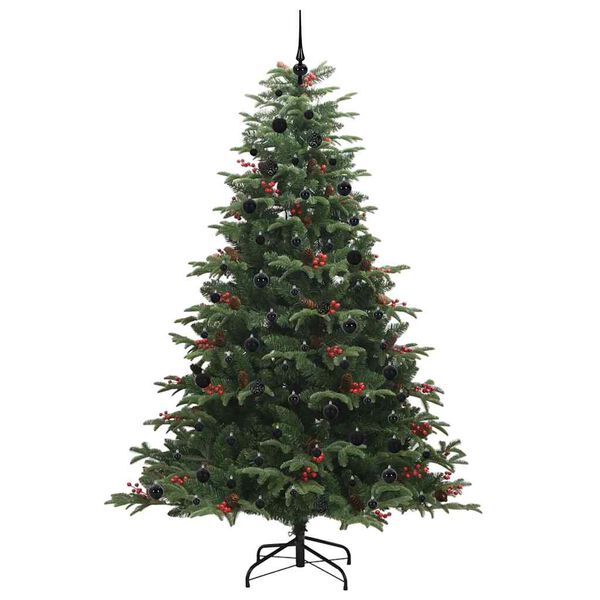 vidaXL Kunstkerstboom Groen 240 cm PVC en Metaal en Plastic