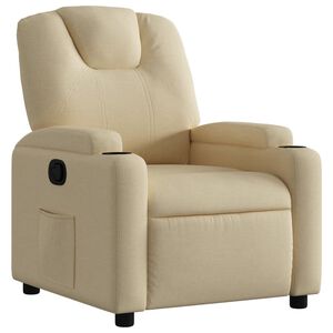 vidaXL Relaxfauteuil Cr&egrave;me Stof
