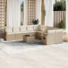 vidaXL 11-delige Tuinset met kussens poly rattan beige