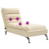 vidaXL Massage chaise longue met kussens stof cr&egrave;mekleurig