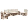 vidaXL Tuinbankenset 6 pcs Beige poly rattan