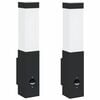 vidaXL Buiten Wandlamp 2 pcs Zwart 10.5 x 6 x 33 cm