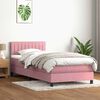 vidaXL Boxspring met matras en LED fluweel roze 100x210 cm