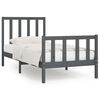 vidaXL Bedframe massief hout grijs 100x200 cm