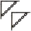 vidaXL Wandplank Beugels 2 st Antiek Bruin 10,5 x 10,5 x 3 cm Staal