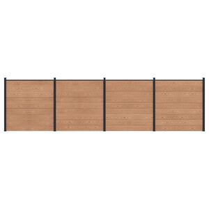 vidaXL Hekpaneel 4 pcs WPC en Aluminium Bruin