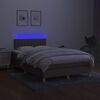 vidaXL Boxspring met matras en LED stof taupe 120x200 cm