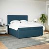 vidaXL Boxspring met matras fluweel donkerblauw 200x200 cm
