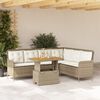 vidaXL 2-delige Loungeset met kussens poly rattan beige