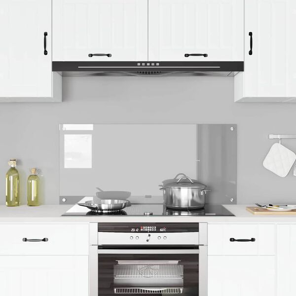 vidaXL Keuken Spatscherm Lichtgrijs 110 x 50 cm gehard glas