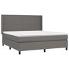 vidaXL Boxspring met matras en LED kunstleer grijs 160x200 cm